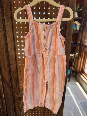 OshKosh B'gosh Pink Multi-Stripe Cotton Romper